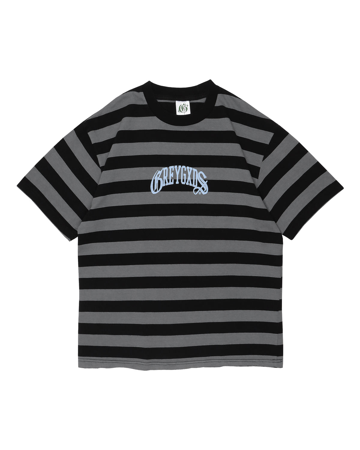 "Micro O.E. Logo" Striped Tee - (Black/Grey)