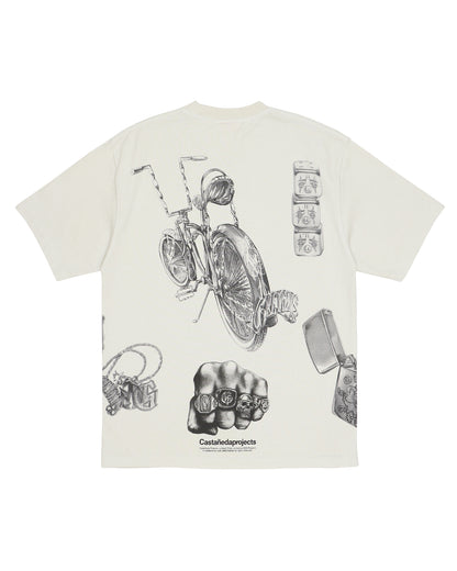 "Good Times" All Over Print Tee - (Silver)