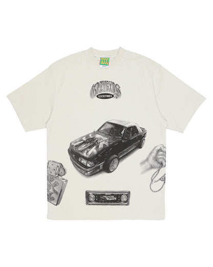 "Good Times" All Over Print Tee - (Silver)