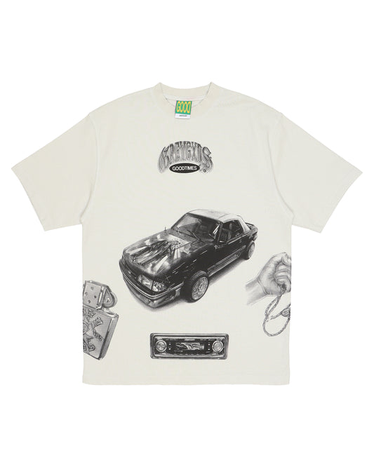 "Good Times" All Over Print Tee - (Silver)