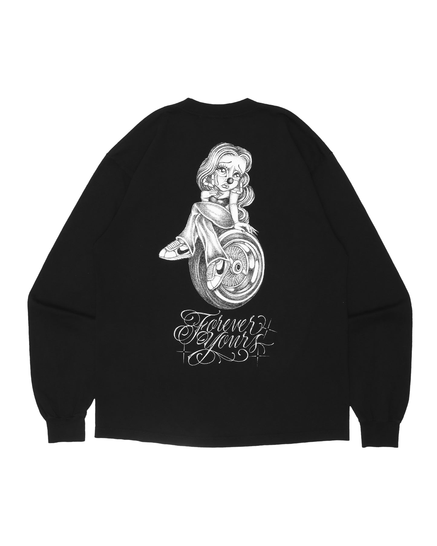 "Forever Yours" Long Sleeve Tee - (Black)