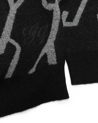 "Starlink" Mohair Knitted Sweater - (Black)