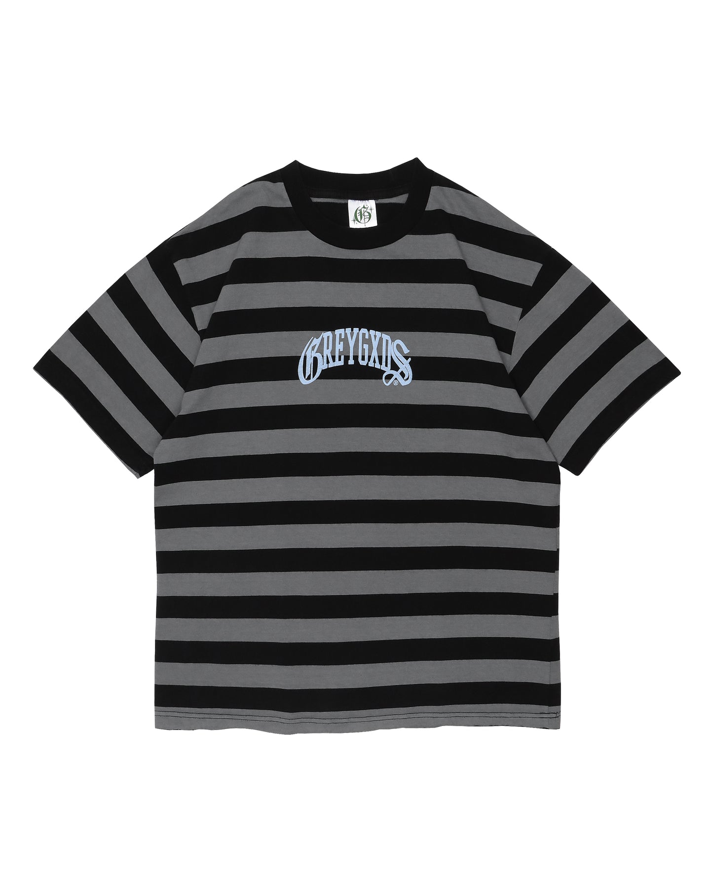 "Micro O.E. Logo" Striped Tee - (Black/Grey)