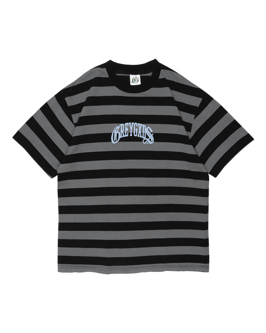 "Micro O.E. Logo" Striped Tee - (Black/Grey)