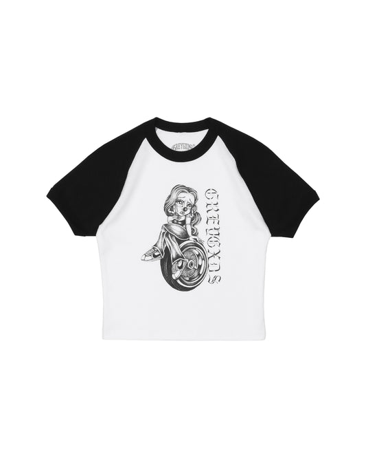 Women's "Lady Luck" Raglan Tee - (Black)