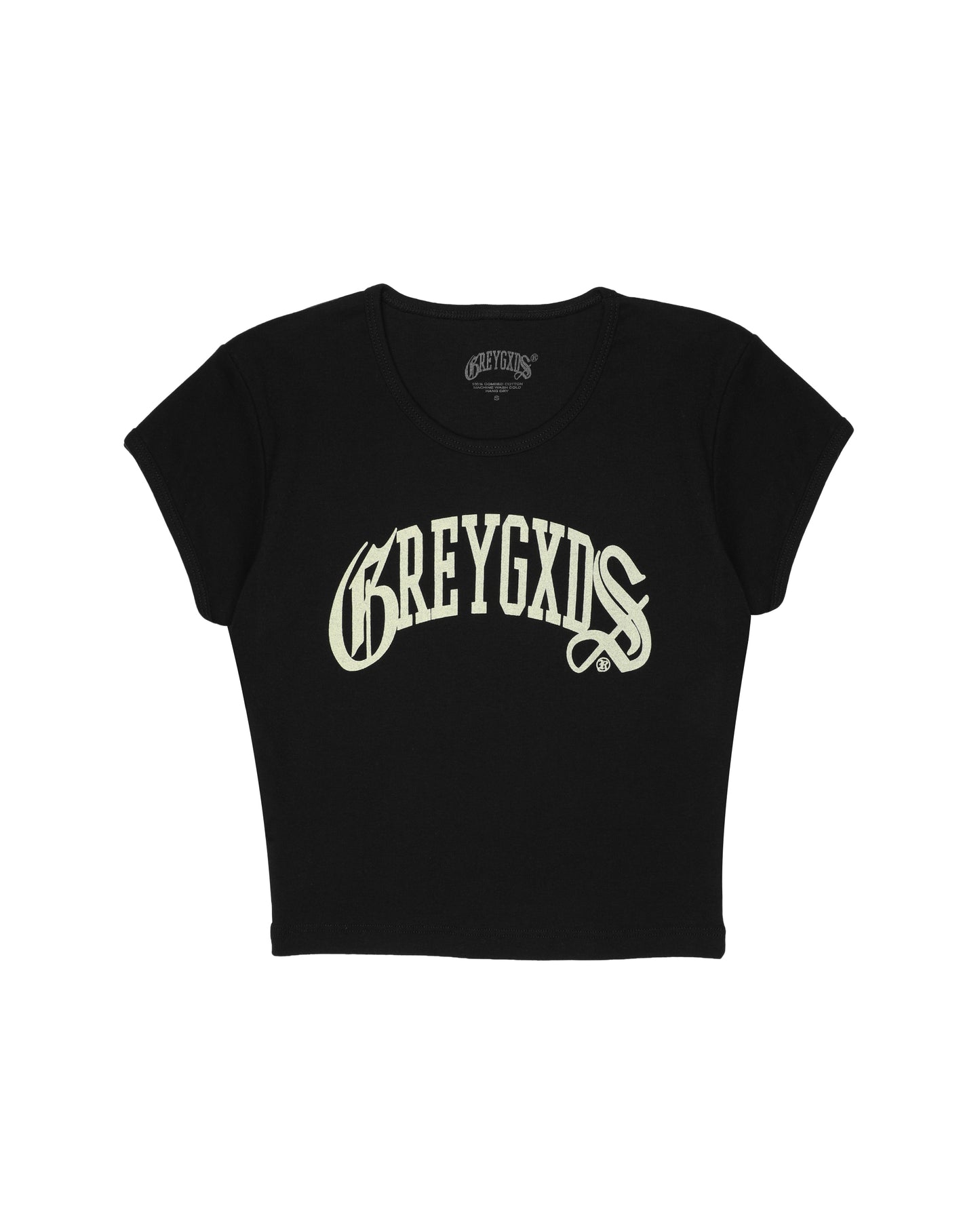 Women's "O.E. Logo" Baby Tee - (Black)